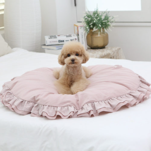 리토가토 콤피 프릴 러그 (핑크) 강아지 고양이 방석 인테리어 실내용 푹신한 침대