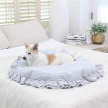 리토가토 콤피 프릴 러그 (블루) 강아지 고양이 방석 인테리어 실내용 푹신한 침대